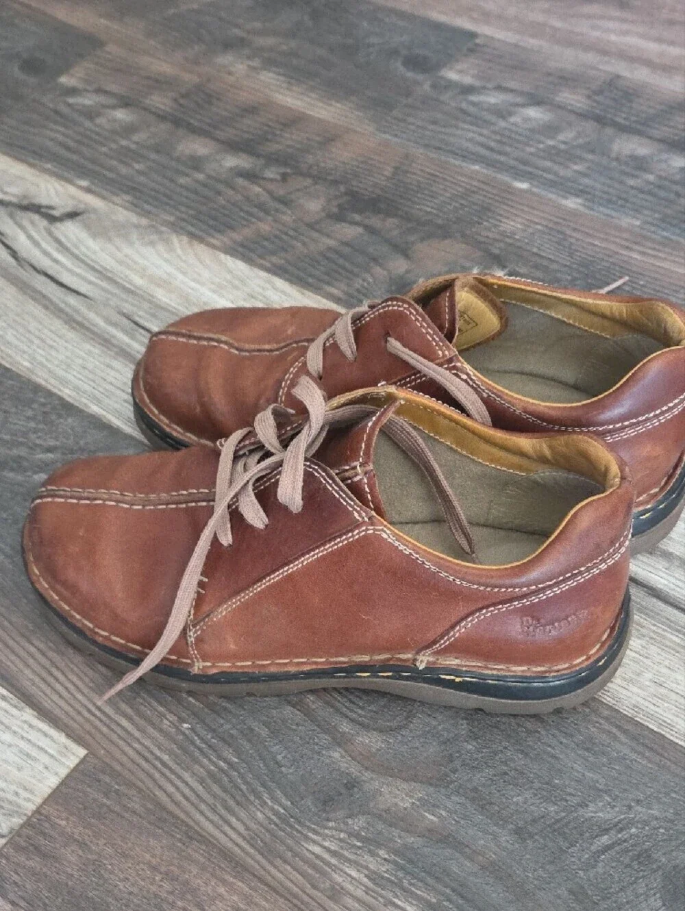 Dr. Martens Brown Leather Lace-Up  Shoes